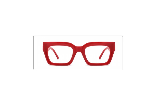 Monture femme rouge carrée, vue de face
