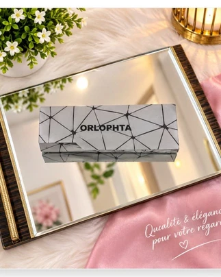 Étui rigide ORLOPHTA gris à motif géométrique